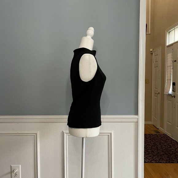 J.Mclaughlin High Neck Peplum Top Sweater Black Size Large - Picture 4 of 6